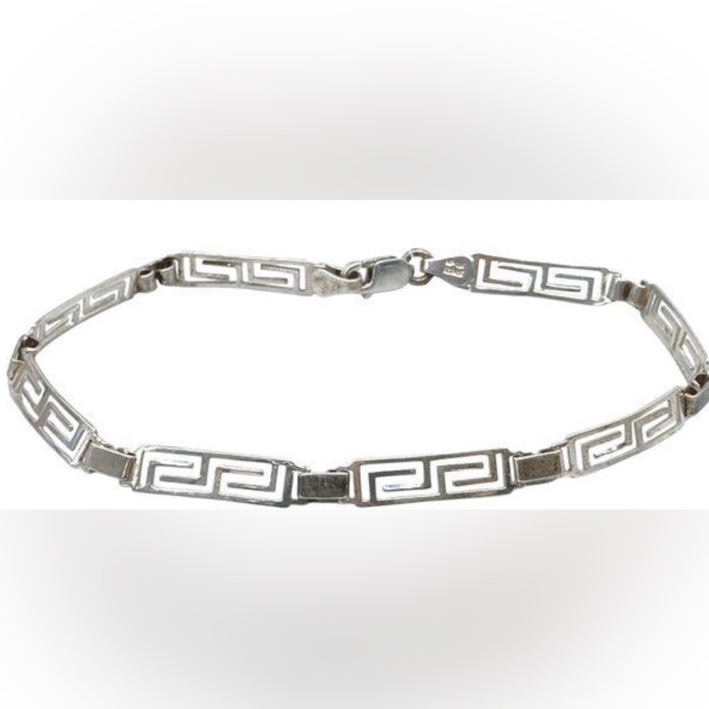 Taxco Mexico Sterling Silver Greek Key Pattern Bracelet